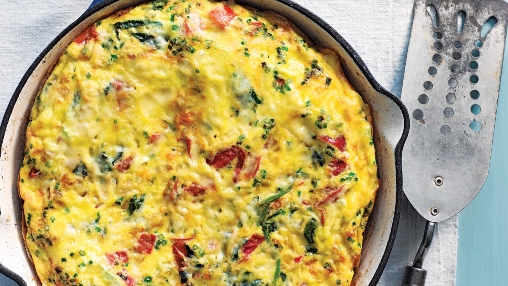 Frittata with Swiss Chard & Red Pepper